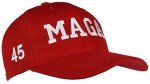 Tropic Hats Adult Embroidered MAGA 45 American Flag Trump Adjustable Ballcap - Red