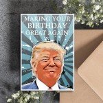 GIFTSFARM Trump Funny Birthday Card for 40th 50th 60th 65th 70th 75th 80th, Trump Gifts Merch, Trump Birthday Gifts for Women Her Him Men, Trump Merchandise 2024 (5 x 7 Inch Card with Kraft Envelope)