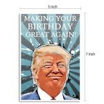 GIFTSFARM Trump Funny Birthday Card for 40th 50th 60th 65th 70th 75th 80th, Trump Gifts Merch, Trump Birthday Gifts for Women Her Him Men, Trump Merchandise 2024 (5 x 7 Inch Card with Kraft Envelope)
