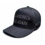 Donald Trump 2024 45-47 Never Surrender MAGA Hat, Make America Great Again Slogan with USA Flag (US, Alpha, One Size, Black and Grey, Political Hat)