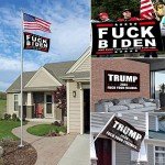 Trump 2024 Flag 3x5 Outdoor Fuck Biden Flag 2 Pack Premium Polyester Trump Flag and Double Stitched FJB Flag with 2 Brass Grommets for Outdoor Indoor Room Wall