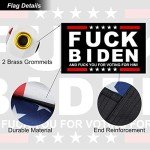 Trump 2024 Flag 3x5 Outdoor Fuck Biden Flag 2 Pack Premium Polyester Trump Flag and Double Stitched FJB Flag with 2 Brass Grommets for Outdoor Indoor Room Wall