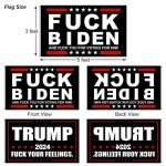 Trump 2024 Flag 3x5 Outdoor Fuck Biden Flag 2 Pack Premium Polyester Trump Flag and Double Stitched FJB Flag with 2 Brass Grommets for Outdoor Indoor Room Wall