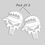 eDesign MAGA Trump Punisher Skull Trumpisher Sticker Decal Vinyl - 4 Inches - Trump Stickers for Car Truck Van Window Bumper Laptop Tablet Cup Tumbler Water Bottle and Any Smooth Surface 2-Pack
