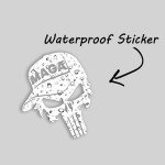 eDesign MAGA Trump Punisher Skull Trumpisher Sticker Decal Vinyl - 4 Inches - Trump Stickers for Car Truck Van Window Bumper Laptop Tablet Cup Tumbler Water Bottle and Any Smooth Surface 2-Pack
