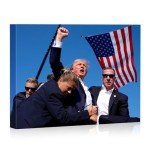 GUN SUPPLIES OUTLET LLC Donald J Trump | Assassination Attempt Never Surrender Mugshot Photograph | The President's Man Donald J. Merchandise | Keep Fighting Fist Pump, 24x30 in