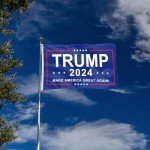 Trump 2024 Flag, Trump MAGA Flag 3x5 FT Polyester Banner with Brass Grommets for Indoor Outdoor Decorations (black4)