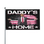 Trump Flags Daddys Home Flags 3x5 Ft (91.5x152.5cm) Pink Trump 2024 Flags Trump Tapestry Daddys Home Tapestry Trump 2024 Tapestry for Home Outdoor Indoor Garden Home Decoration Banner 2 Eyes
