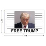 Wilonsa Trump Mug Shot Flag 3x5 Ft Free Trump Banner Polyester with Brass Grommets