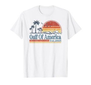 Gulf Of US America Est 2025 Retro Vintage Beach T-Shirt