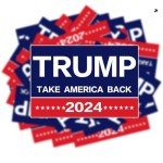100Pcs 2x3 Inches Waterproof Trump Stickers Trump Take America Back 2024 Stickers Decals MAGA Stickers Decals for Car Bumper Laptop Botters and Car Window Decoration