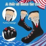 Unisex Crazy Crew Socks, 2024 Take America Back MAGA USA Patriotic Freedom Day Gifts Funny Novelty Socks for Men&Women, Make America Great Again USA Sock Gifts For Men Womens