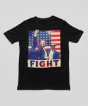 On Coast Fight MAGA MAGA Trump 2024 Assassination Attempt Fight Election Republican T-Shirt for Men and Women, Black, XL