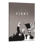 CRSTAL Donald Trump Fight Poster 2024 Attempt Assassination On Stretched Canvas ArtWorks Decor Wall Art For Home Living Room Frame-style 16x24inch(40x60cm)