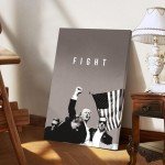 CRSTAL Donald Trump Fight Poster 2024 Attempt Assassination On Stretched Canvas ArtWorks Decor Wall Art For Home Living Room Frame-style 16x24inch(40x60cm)