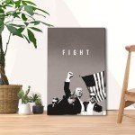 CRSTAL Donald Trump Fight Poster 2024 Attempt Assassination On Stretched Canvas ArtWorks Decor Wall Art For Home Living Room Frame-style 16x24inch(40x60cm)