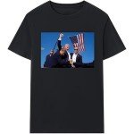 Trump Shot Shirt Trump Shooting Shirt Trump 2025 T-Shirt Make America Great Again T-Shirt, Black, for Women - Graphic and Text (US, Alpha, XX-Large, Regular, Black)