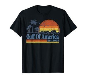Gulf Of US America Est 2025 Retro Vintage Beach T-Shirt