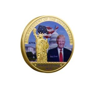 TYMLINYU 2025 Donald Trump Commemorative Coin Gold Plated 47th President Seal Limited Edition Challenge Collectible History Gift for Trump Supporters (Golden)