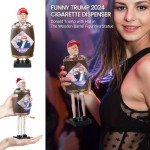 CHOICEDC Trump Funny Cigarette Holder Case, Santa Trump Cigarette Dispenser, Trump Merchandise, Donald Trump Figurine Statue Cigarette Case for Christmas Party, Home Decor, Trump Gifts for Men Women