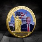 TYMLINYU 2025 Donald Trump Commemorative Coin Gold Plated 47th President Seal Limited Edition Challenge Collectible History Gift for Trump Supporters (Golden)