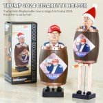 CHOICEDC Trump Funny Cigarette Holder Case, Santa Trump Cigarette Dispenser, Trump Merchandise, Donald Trump Figurine Statue Cigarette Case for Christmas Party, Home Decor, Trump Gifts for Men Women