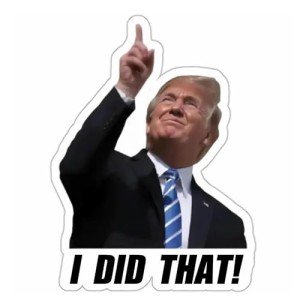 PYYEBFS I Did That Trump Sticker, 100 Pcs Trump I Did That Waterproof Stickers for Cars, Gas Station, Goods Shelves, Laptops, Water Bottle