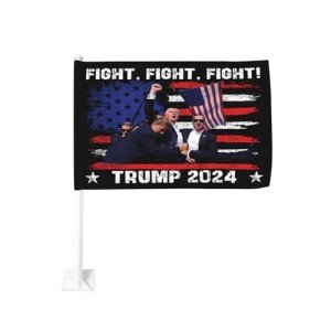 12x18 Double Sided Flag Fight Fight Fight Trump Shot 2024 Gun,Save Trump 45 47 President 2024 Car Flag Window Sign Without Flagpole