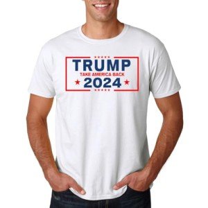 AW Fashions Take America Back Trump 2024 T-Shirt MAGA Election Tee (White, Medium)