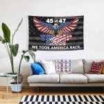 The 45th and 47th Presidential Flags 3x5FT Trump 2025 American Eagle Presidential Flag Trump Wins Back America Banner