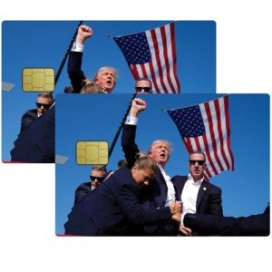 Trump Assassination Debit Card Sticker, Trump Shoting Credit Card Skin, Trump Fighting Credit Card Stickers, Trump 2024 Debit Card Skins, Credit Card Covers, Waterproof & Scratchproof
