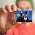 Trump Assassination Debit Card Sticker, Trump Shoting Credit Card Skin, Trump Fighting Credit Card Stickers, Trump 2024 Debit Card Skins, Credit Card Covers, Waterproof & Scratchproof