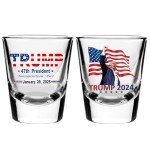 EOQIFJM Trump Shot Glass - 2 Pack 1.7 oz Heavy Base Tequila Shot Glasses - Ideal Gift for Patriots & Political Fans - Great for Whiskey, Vodka, Liquor - Toast to Trump 2025 Inauguration Day