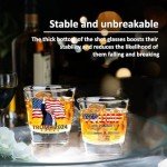 EOQIFJM Trump Shot Glass - 2 Pack 1.7 oz Heavy Base Tequila Shot Glasses - Ideal Gift for Patriots & Political Fans - Great for Whiskey, Vodka, Liquor - Toast to Trump 2025 Inauguration Day