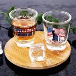 EOQIFJM Trump Shot Glass - 2 Pack 1.7 oz Heavy Base Tequila Shot Glasses - Ideal Gift for Patriots & Political Fans - Great for Whiskey, Vodka, Liquor - Toast to Trump 2025 Inauguration Day
