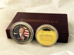 Donald Trump Inauguration & White House Commemorative Coin Set – 45th & 47th President Collection in Elegant Redwood Display Box