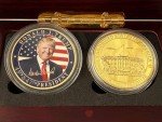 Donald Trump Inauguration & White House Commemorative Coin Set – 45th & 47th President Collection in Elegant Redwood Display Box