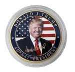 Donald Trump Inauguration & White House Commemorative Coin Set – 45th & 47th President Collection in Elegant Redwood Display Box