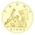 President 2024 Donald Trump Fight Shooting Assassination Coin Gold Never Surrender Badge Collection