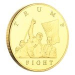 President 2024 Donald Trump Fight Shooting Assassination Coin Gold Never Surrender Badge Collection