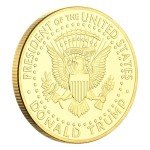 President 2024 Donald Trump Fight Shooting Assassination Coin Gold Never Surrender Badge Collection