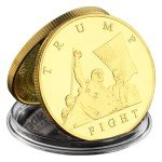 President 2024 Donald Trump Fight Shooting Assassination Coin Gold Never Surrender Badge Collection