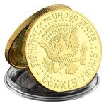 President 2024 Donald Trump Fight Shooting Assassination Coin Gold Never Surrender Badge Collection