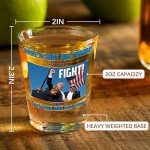 ARUSIMA Trump Shot Glass - 2 PACK Trump Fight Shot Glass, Trump Never Surrender Shot Glasses, Trump Fist Pump Merch, Trump Assassination Stuff, House Warming Gifts, Birthday Gifts for Women & Men