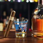 ARUSIMA Trump Shot Glass - 2 PACK Trump Fight Shot Glass, Trump Never Surrender Shot Glasses, Trump Fist Pump Merch, Trump Assassination Stuff, House Warming Gifts, Birthday Gifts for Women & Men