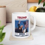 CosyWave Trump Shot Mug Merchandise White Elephant Gifts Coffee 2024 Assassination Shooting Ear Fight Fist (Shot Blue)
