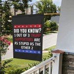 12x18 Anti Trump Garden Flag Double Sided Trump Supporters Are Stupid Yard Flag Fuck Trump Impeach Trump House Flag Without Flag Stand