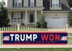 YINBTTER Donald Trump Won Presidential Election Large Banner Sign Flag with Brass Grommets, Trump MAGA Make America Great Again Outdoor Sign House Banner Yard Lawn Decoration 118X18''
