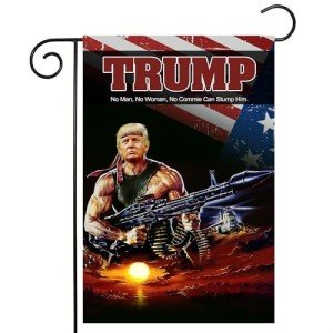 Trump Flag Rocket Gun Tank Donald Trump Flags Support for Trump Banner Make America Great Again Rocket Launcher 12x18 Inch Trump Garden Flag