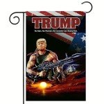 Trump Flag Rocket Gun Tank Donald Trump Flags Support for Trump Banner Make America Great Again Rocket Launcher 12x18 Inch Trump Garden Flag